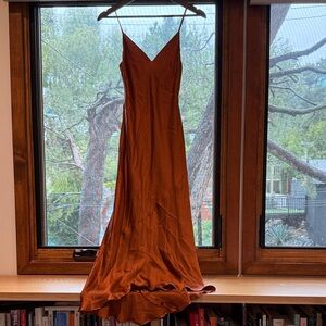 L’Agence Silk Rust Slip Dress